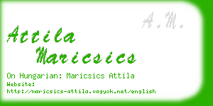 attila maricsics business card